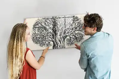 Magnetic glass dry erase board featuring a big nature tree design