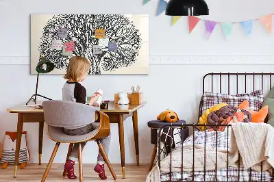 Magnetic glass dry erase board featuring a big nature tree design