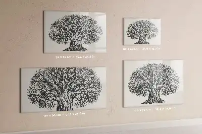 Magnetic glass dry erase board featuring a big nature tree design