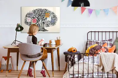 Magnetic glass dry erase board featuring a big nature tree design