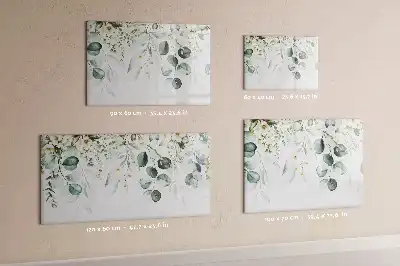 Magnetic glass dry erase board with nature plants design