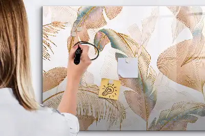 Magnetic marker board with leaf pattern