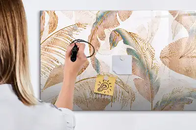 Magnetic marker board with leaf pattern