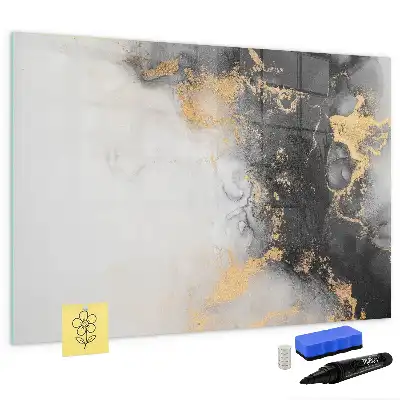 Magnetic glass dry erase board marble finish