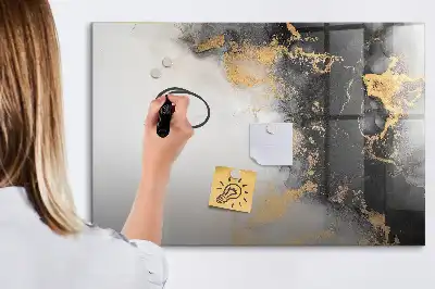 Magnetic glass dry erase board marble finish