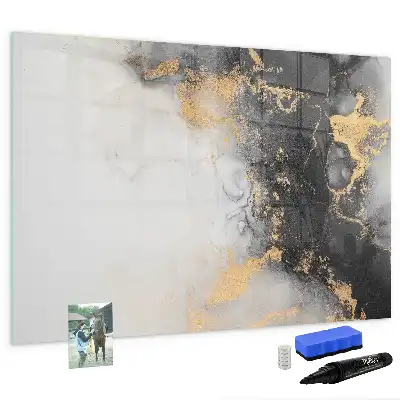 Magnetic glass dry erase board marble finish