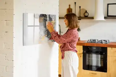 Magnetic glass dry erase board marble finish