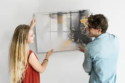 Magnetic glass dry erase board marble finish