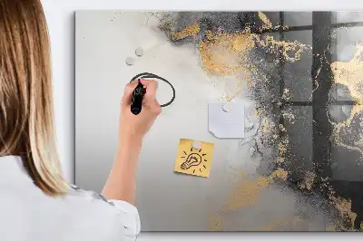 Magnetic glass dry erase board marble finish