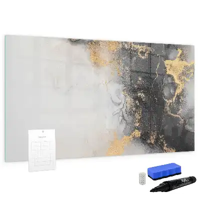 Magnetic glass dry erase board marble finish