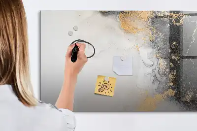 Magnetic glass dry erase board marble finish