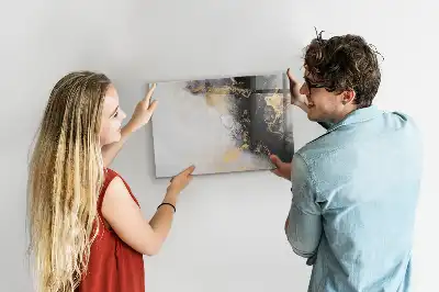 Magnetic glass dry erase board marble finish
