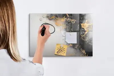 Magnetic glass dry erase board marble finish