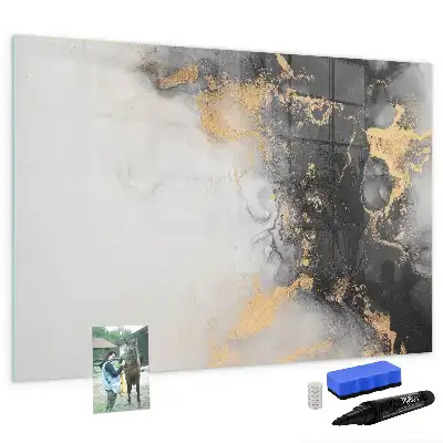 Magnetic glass dry erase board marble finish