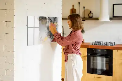Magnetic glass dry erase board marble finish