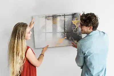 Magnetic glass dry erase board marble finish