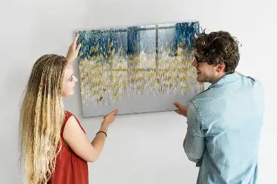 Magnetic glass dry erase board with decorative pattern