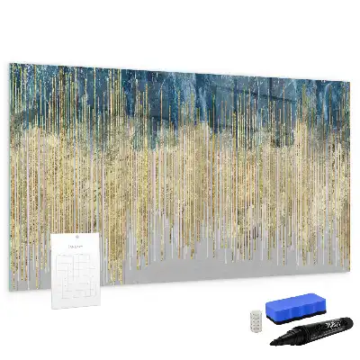 Magnetic glass dry erase board with decorative pattern