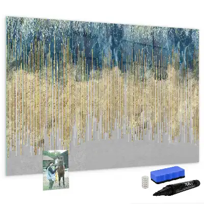 Magnetic glass dry erase board with decorative pattern