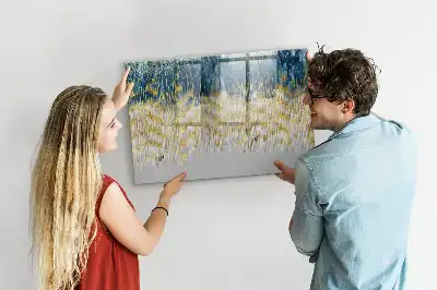 Magnetic glass dry erase board with decorative pattern