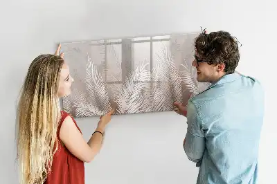 Magnetic glass dry erase board exotic leaves design