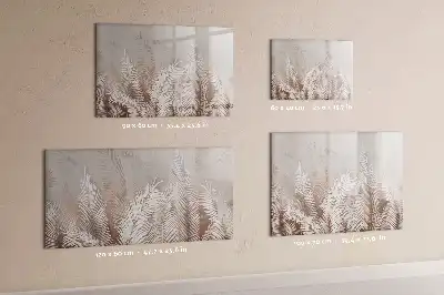 Magnetic glass dry erase board exotic leaves design
