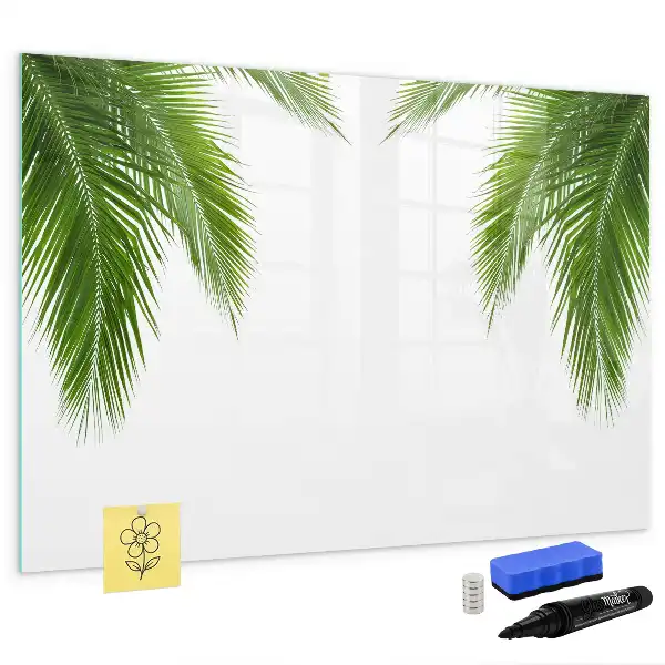 Magnetic marker board with palm leaf design
