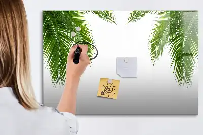 Magnetic marker board with palm leaf design