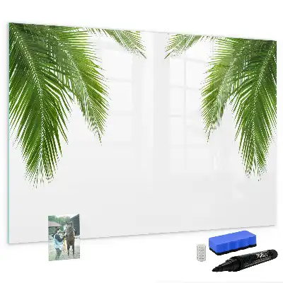 Magnetic marker board with palm leaf design