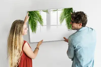 Magnetic marker board with palm leaf design