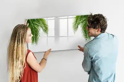 Magnetic marker board with palm leaf design