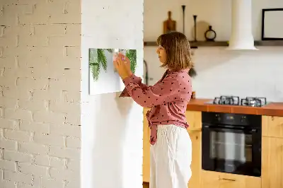 Magnetic marker board with palm leaf design