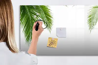 Magnetic marker board with palm leaf design