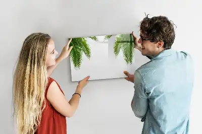 Magnetic marker board with palm leaf design