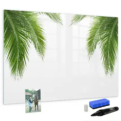 Magnetic marker board with palm leaf design