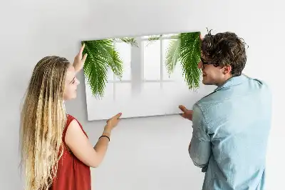 Magnetic marker board with palm leaf design