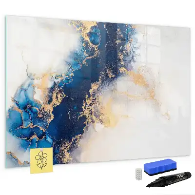 Magnetic marker board with marble pattern