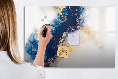 Magnetic marker board with marble pattern