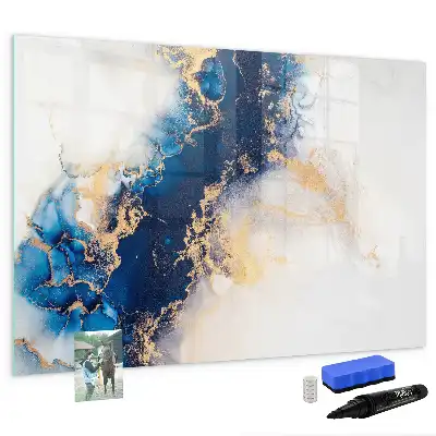 Magnetic marker board with marble pattern