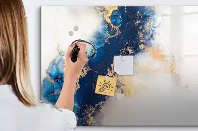 Magnetic marker board with marble pattern