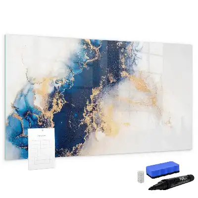 Magnetic marker board with marble pattern