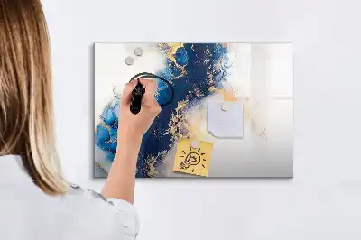 Magnetic marker board with marble pattern