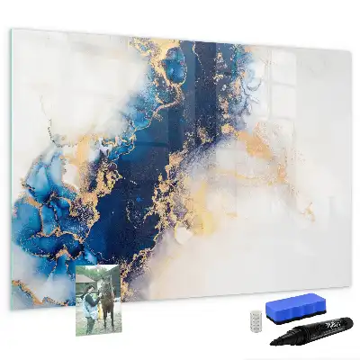 Magnetic marker board with marble pattern