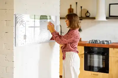 Magnetic glass dry erase board weekly planner