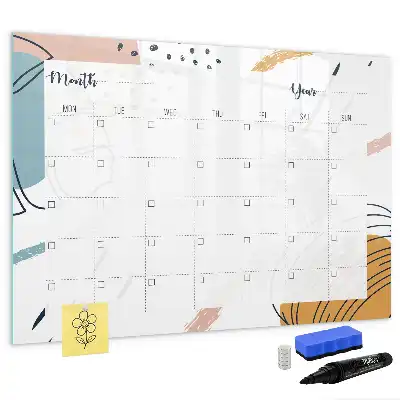 Magnetic glass dry erase board business organizer