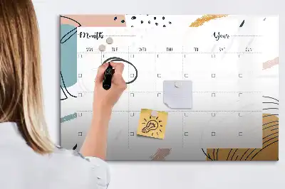 Magnetic glass dry erase board business organizer