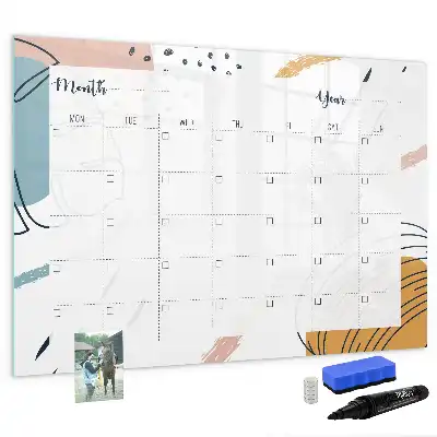 Magnetic glass dry erase board business organizer