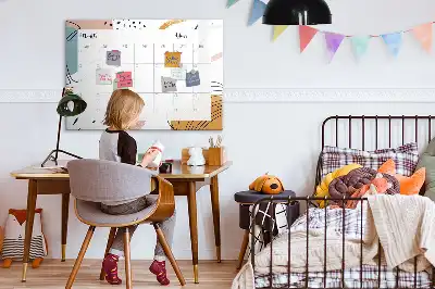 Magnetic glass dry erase board business organizer