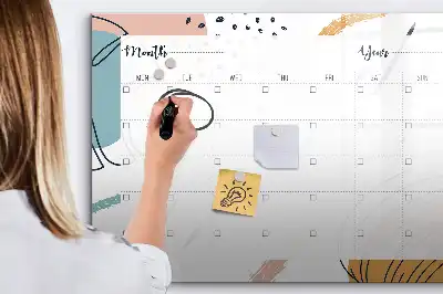 Magnetic glass dry erase board business organizer