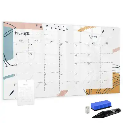 Magnetic glass dry erase board business organizer